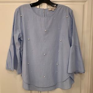 Ann Taylor Loft pearl studded top